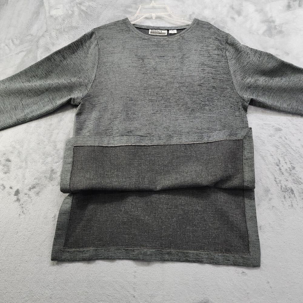Vintage 90s Nubia's Collection Top Womens M Gray Wool Viscose Tunic Lagenlook - Picture 2 of 9